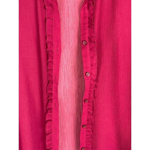 Worthington Size 12 Short Sleeve Two Piece Sheer Cardigan & Tank Top Burgundy - Picture 4 of 10